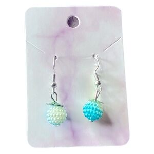 Blue & White Beaded Earrings